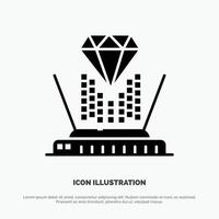 Hologram Projection Technology Diamond solid Glyph Icon vector