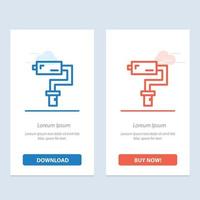 Paint Roller Brush Painter Tool  Blue and Red Download and Buy Now web Widget Card Template vector