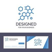 tarjeta de visita creativa y plantilla de logotipo molécula celular ciencia ilustración vectorial vector