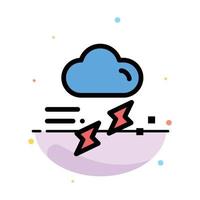 nube lluvia lluvia lluviosa trueno abstracto color plano icono plantilla vector