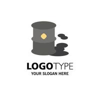 Barrels Environment Garbage Pollution Business Logo Template Flat Color vector