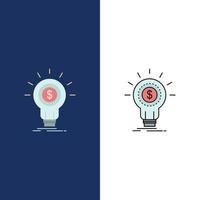 Finance financial idea money startup Flat Color Icon Vector
