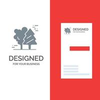 Alpine Arctic Canada Pine Trees Scandinavia Grey Logo Design and Business Card Template vector