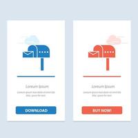 Letterbox Email Mailbox Box  Blue and Red Download and Buy Now web Widget Card Template vector