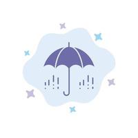 Umbrella Rain Weather Spring Blue Icon on Abstract Cloud Background vector