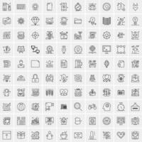 conjunto de 100 iconos de línea de negocios creativos vector