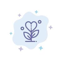 Gratitude Grow Growth Heart Love Blue Icon on Abstract Cloud Background vector