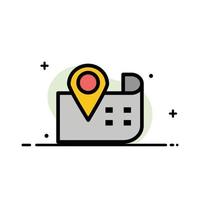 Map Navigation Location  Business Flat Line Filled Icon Vector Banner Template