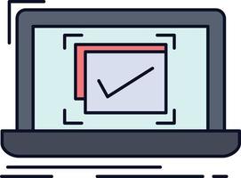 system monitoring checklist Good OK Flat Color Icon Vector