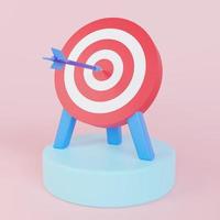 3d model of the target. Business goal. Financial success.  Computer graphics. photo