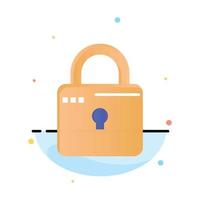 Lock Computing Locked Security Abstract Flat Color Icon Template vector