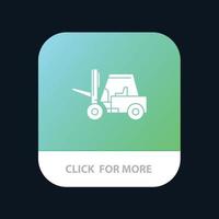 Lifter Lifting Truck Transport Mobile App Button Android and IOS Glyph Version vector