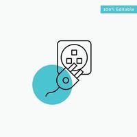 Plug Electric Electric Cord Charge turquoise highlight circle point Vector icon