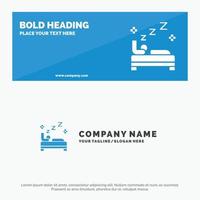 Bed Bedroom Clean Cleaning SOlid Icon Website Banner and Business Logo Template vector