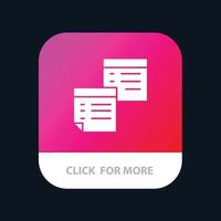 Sticky Files Note Notes Office Pages Paper Mobile App Button Android and IOS Glyph Version vector