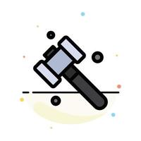 Construction Hammer Tool Abstract Flat Color Icon Template vector