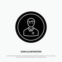 Avatar Business Human Man Person Profile User solid Glyph Icon vector