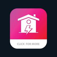 Home House Energy Power Mobile App Button Android and IOS Glyph Version vector