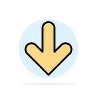 Arrow Down Direction Download Abstract Circle Background Flat color Icon vector