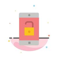 Application Mobile Mobile Application Unlock Abstract Flat Color Icon Template vector