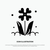 Flora Floral Flower Nature Rose solid Glyph Icon vector