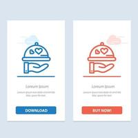 Dish Love Wedding Heart  Blue and Red Download and Buy Now web Widget Card Template vector