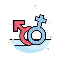 Gender Symbol Male Female Abstract Flat Color Icon Template vector