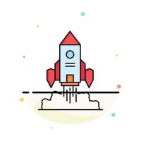 Rocket spaceship startup launch Game Flat Color Icon Vector