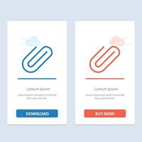 Attachment Attach Clip Add  Blue and Red Download and Buy Now web Widget Card Template vector