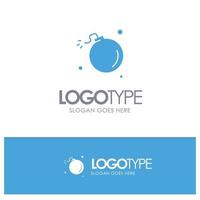 Bomb Comet Explosion Meteor Science Blue Solid Logo with place for tagline vector