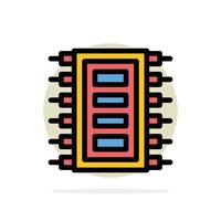 Tech Hardware Chip Computer Connect Abstract Circle Background Flat color Icon vector