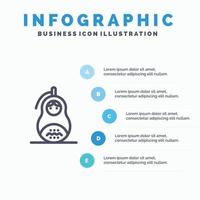 Fraud Grenade Matrioshka Peace Russia Line icon with 5 steps presentation infographics Background vector