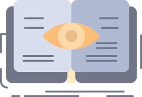 knowledge book eye view growth Flat Color Icon Vector