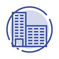 Architecture Building Construction Blue Dotted Line Line Icon vector