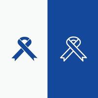 Ribbon Aids Health Medical Line and Glyph Solid icon Blue banner vector