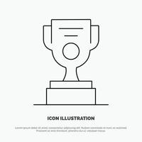 Job Worker Award Cup Line Icon Vector