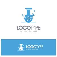 Demo flask Lab Potion Blue Solid Logo with place for tagline vector