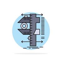 measure caliper calipers physics measurement Flat Color Icon Vector