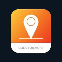 pin de ubicación global botón de aplicación móvil mundial versión de glifo de android e ios vector