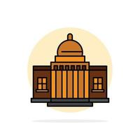 Whitehouse America White House Architecture Building Place Abstract Circle Background Flat color Ico vector