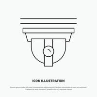 Camera Security Secure Cam Line Icon Vector
