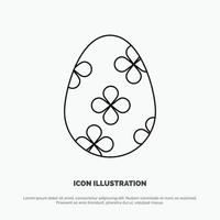 Decoration Easter Easter Egg Egg Line Icon Vector