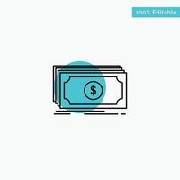 Money Fund Transfer Dollar turquoise highlight circle point Vector icon