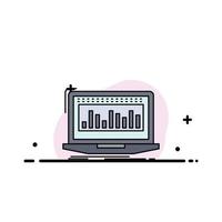 Data financial index monitoring stock Flat Color Icon Vector