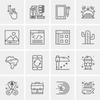 16 iconos de negocios universales vector ilustración de icono creativo para usar en proyectos relacionados con la web y dispositivos móviles