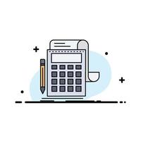 Accounting audit banking calculation calculator Flat Color Icon Vector