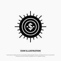 Money Budget Cash Finance Flow Spend Ways solid Glyph Icon vector