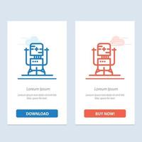 Biochip Bot Future Machine Medical  Blue and Red Download and Buy Now web Widget Card Template vector