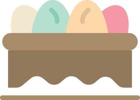 cesta huevo de pascua color plano icono vector icono banner plantilla