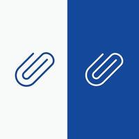 Attachment Attach Clip Add Line and Glyph Solid icon Blue banner Line and Glyph Solid icon Blue bann vector